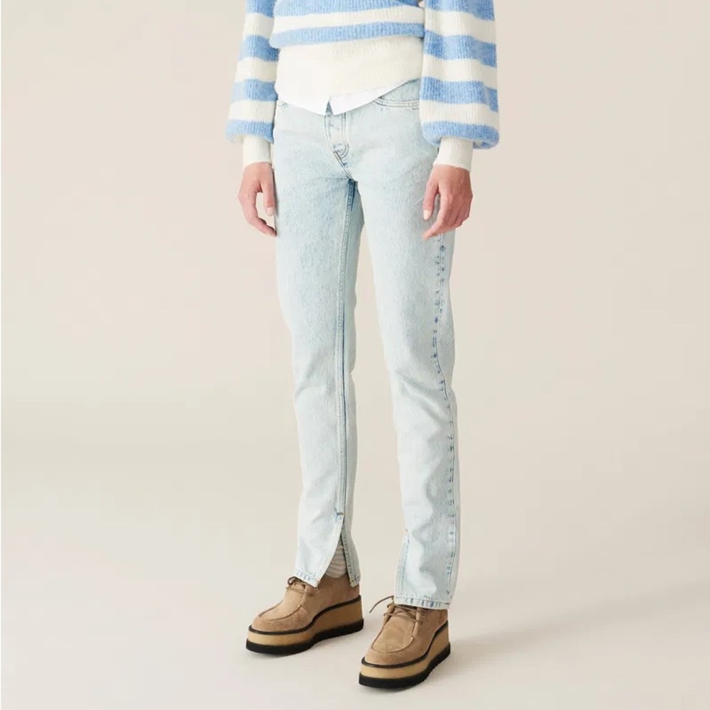 Ganni Straight Leg Light Wash Jeans